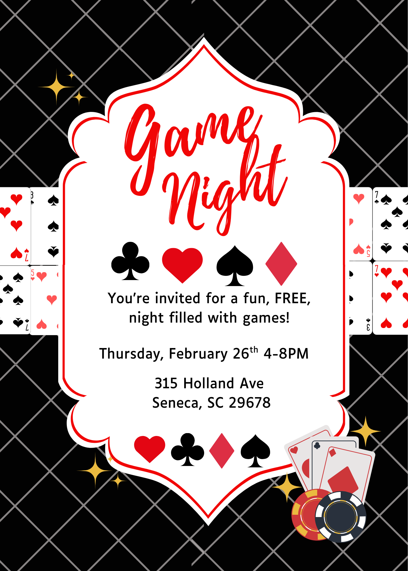 Game Night event flyer